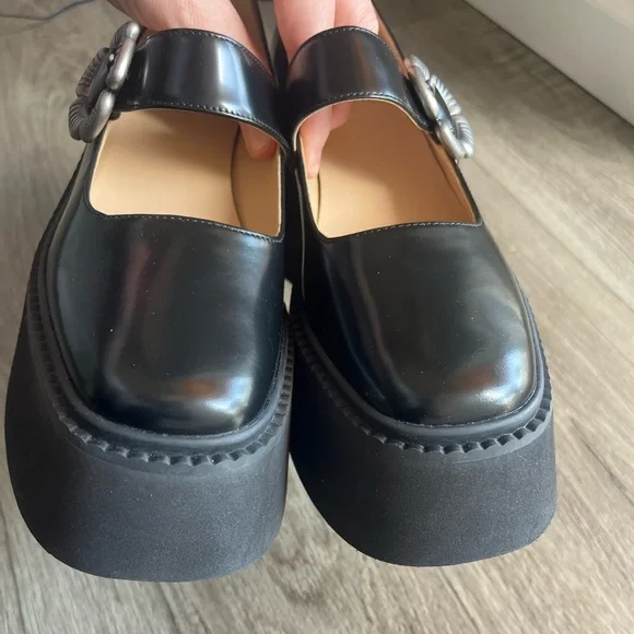 NEW COACH Women's Tea Rose Platform Mary Janes in black size 6 shoes - Picture 6 of 11